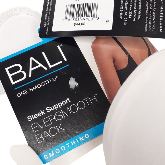 NEW $44 BALI 42C Bra Eversmooth Back Smoothing One Smooth U Coverage Underwire‎ - Picture 3 of 5